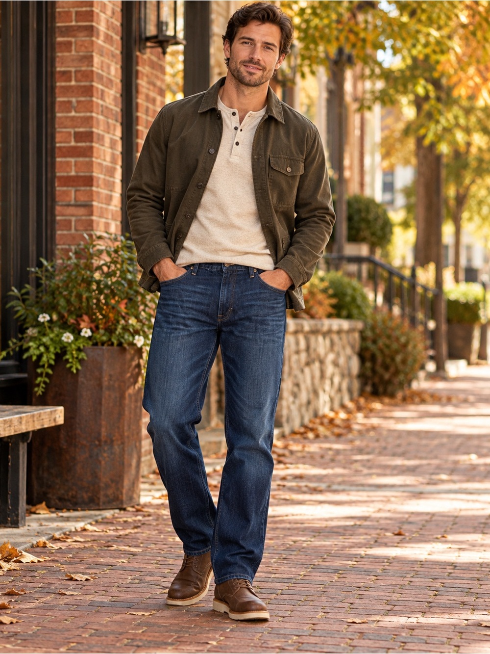 Lucky Brand Men's Blue Straight-Leg Jeans